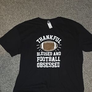 Black Football Graphic T-Shirt 4XL